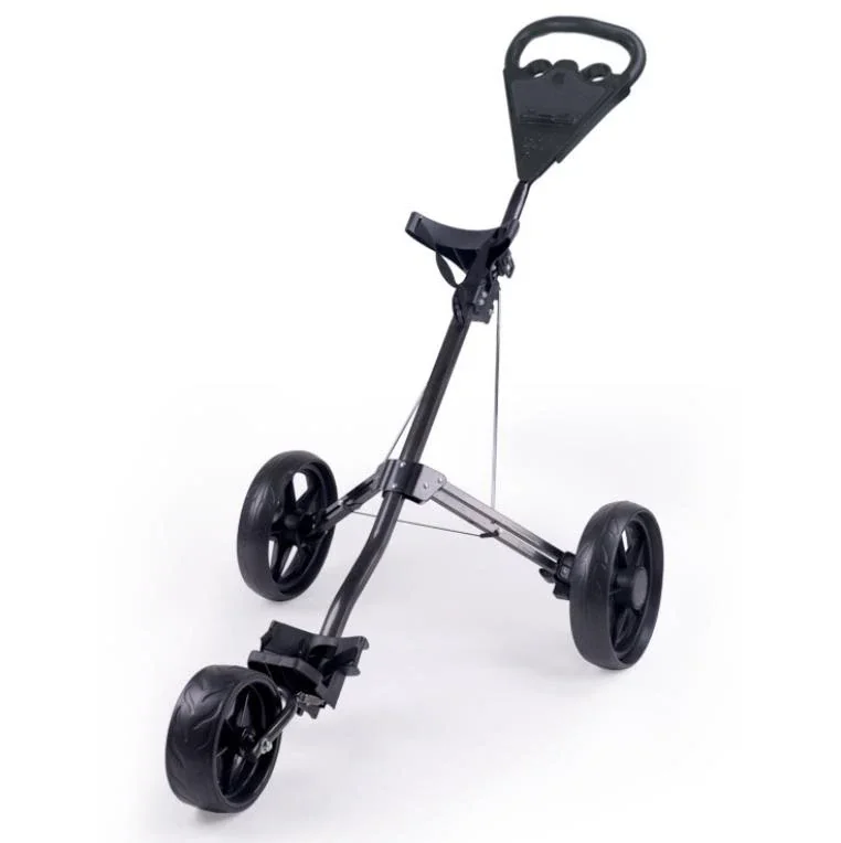 Lightweight 3-Wheel Compact Black Folding Golf Trolley