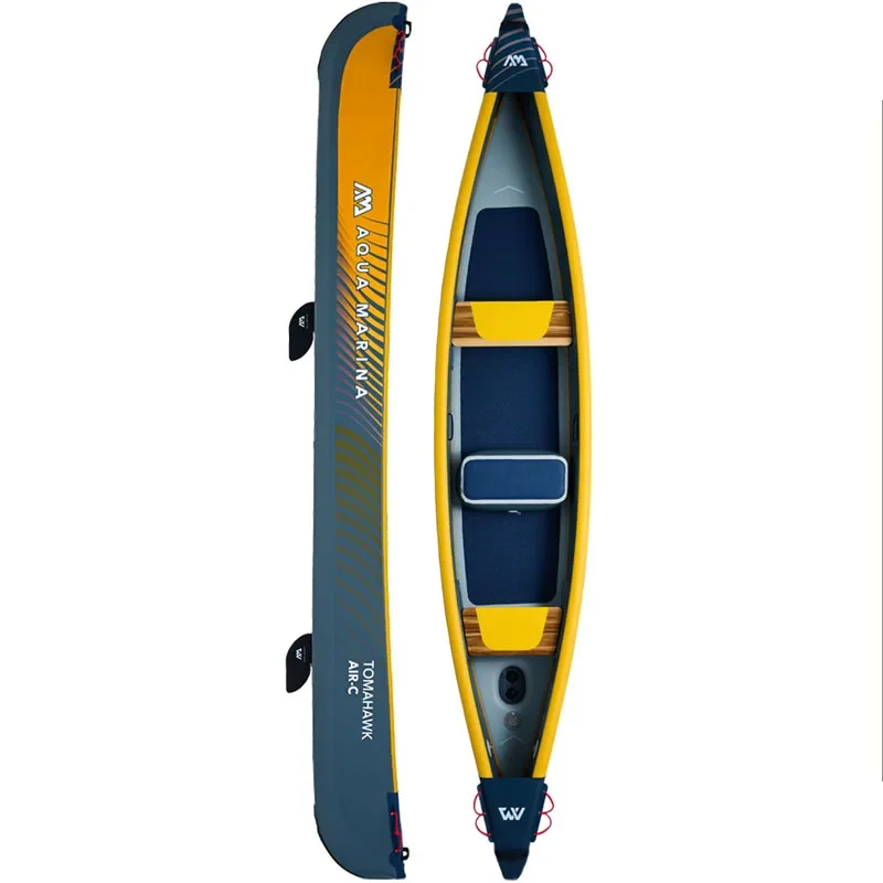 AQUA MARINA -kumivenekajakki TOMAHAWK AIR C 3-hengen dropptipistoilla varustettu kumivene, 7 cm materiaalia, 3 ilmakammiota melontaan ja vesiurheiluun