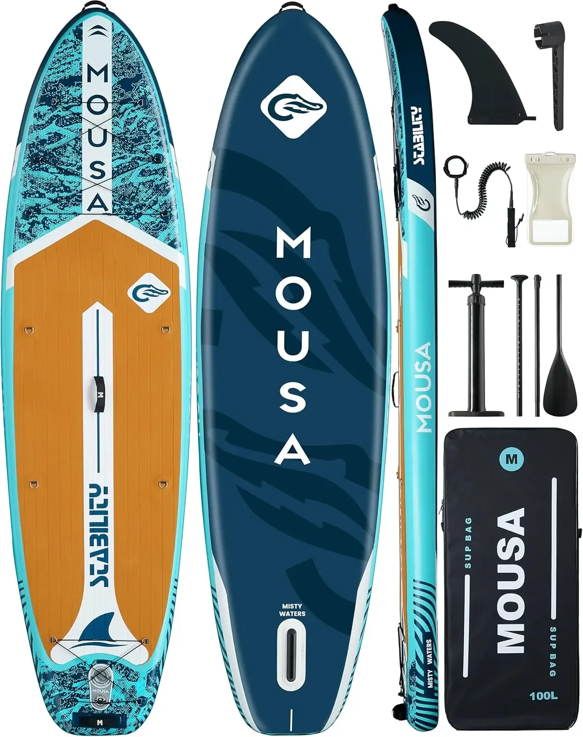 Nadmuchiwana deska SUP do pływania na stojąco – 11 stóp x 35 cali, w zestawie wiosła do surfowania i wędkowania