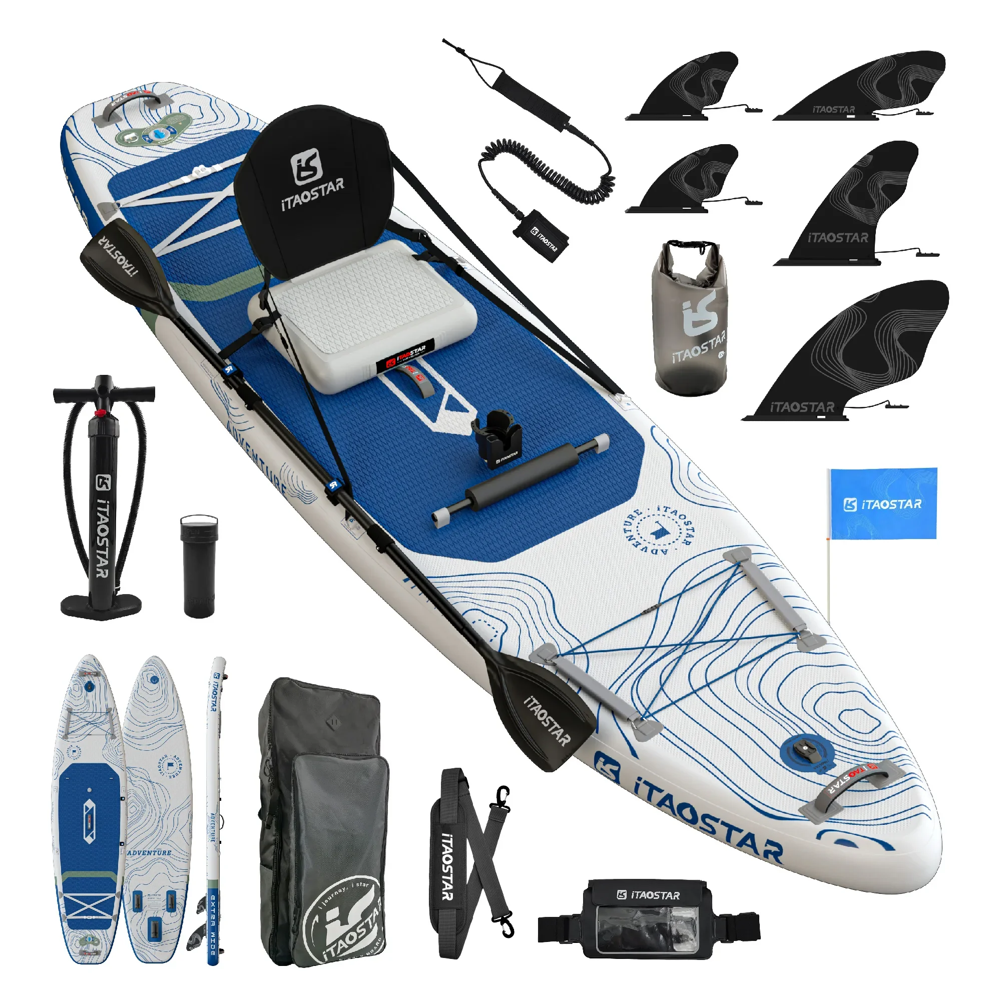 ITAOSTAR A02C Aufblasbares Stand-Up-Paddle-Board (SUP) zum Surfen