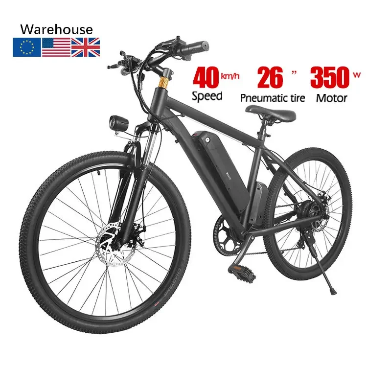 Bicicleta eléctrica híbrida MK010 de 26 pulgadas, motor de 48 V y 350 W, 7 velocidades, envío desde almacén UE/EE. UU. para adultos.