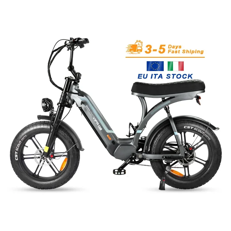 Vélo électrique à double moteur de moyeu arrière - Batterie lithium Q8 15 Ah 48 V, pneus larges pour adultes