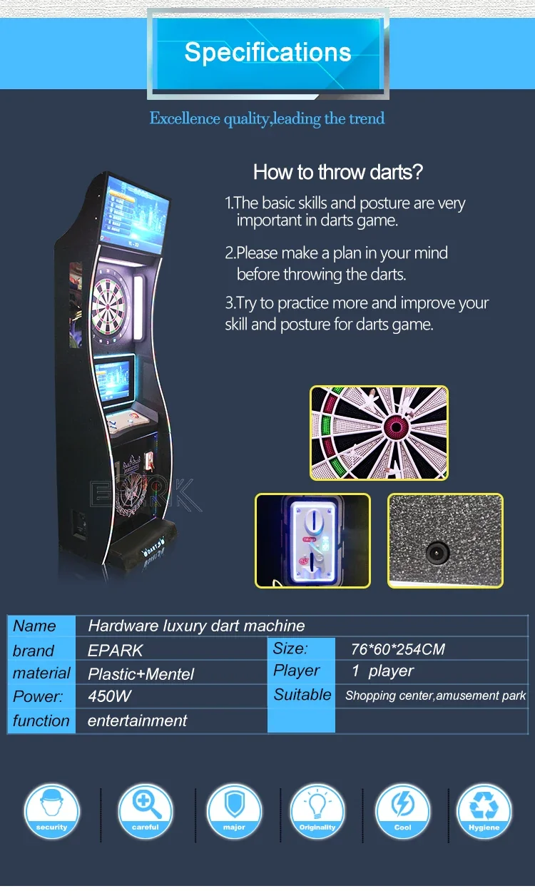 Professionelles elektronisches Dartspiel mit LCD-Display für 1-3 Spieler