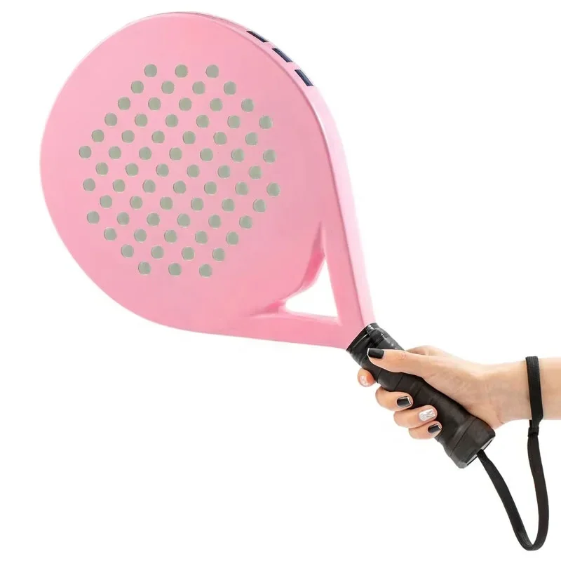 Pinkfarbener Padelschläger aus Fiberglas mit individuellem Logo – Hochwertiger, weicher EVA-Kern
