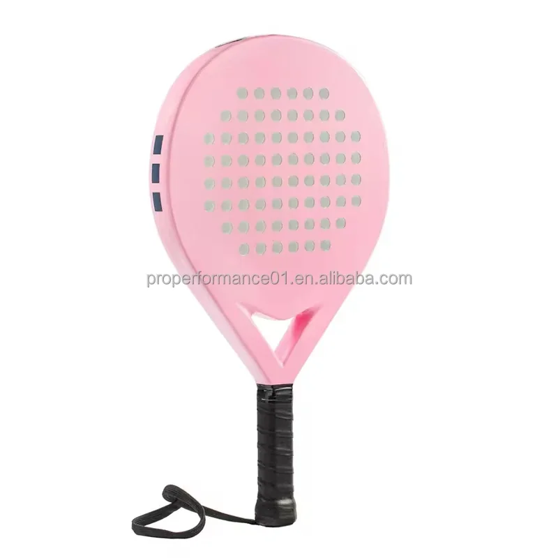 Professioneller pinkfarbener Padel- und Beach-Tennisschläger aus Fiberglas mit individuellem Logo