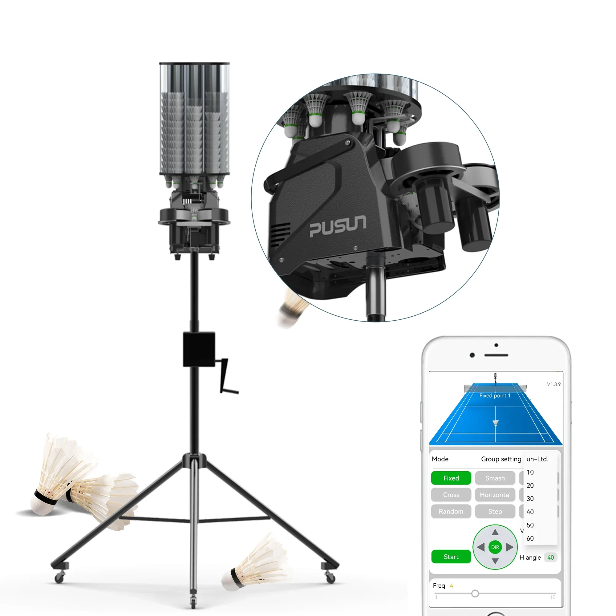 Máquina de alimentación de bádminton MINI al por mayor: Disparos de alta frecuencia, ideal para entrenamiento y entretenimiento