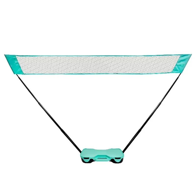 Portable Badminton & Volleyball Set with Folding Stand and Storage Base