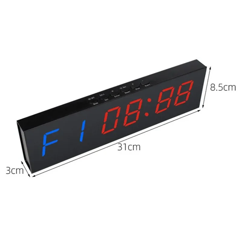 Elektronischer 6-stelliger LED-Fitnessstudio-Timer: Box-Timer mit Fernbedienung (Countdown & Count-Up) für Spiele & Training