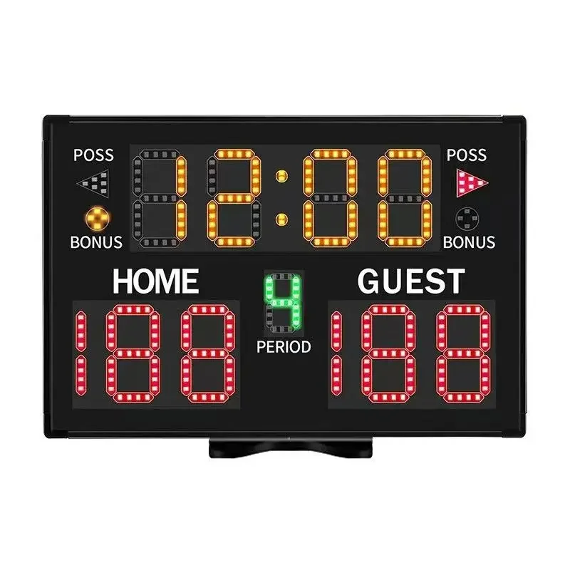 Marcador electrónico multideporte con pantalla LED (baloncesto, fútbol, ​​voleibol) y temporizador