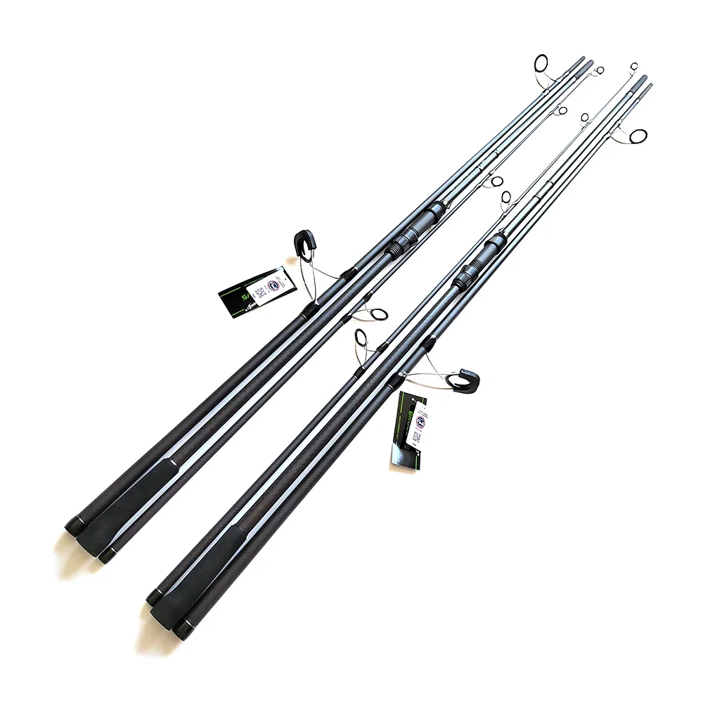 Hiilikuituinen 12 jalan (3,6 m) kolmiosainen karppivapa, Fuji-kelakiinnike ja ohjausrenkaat