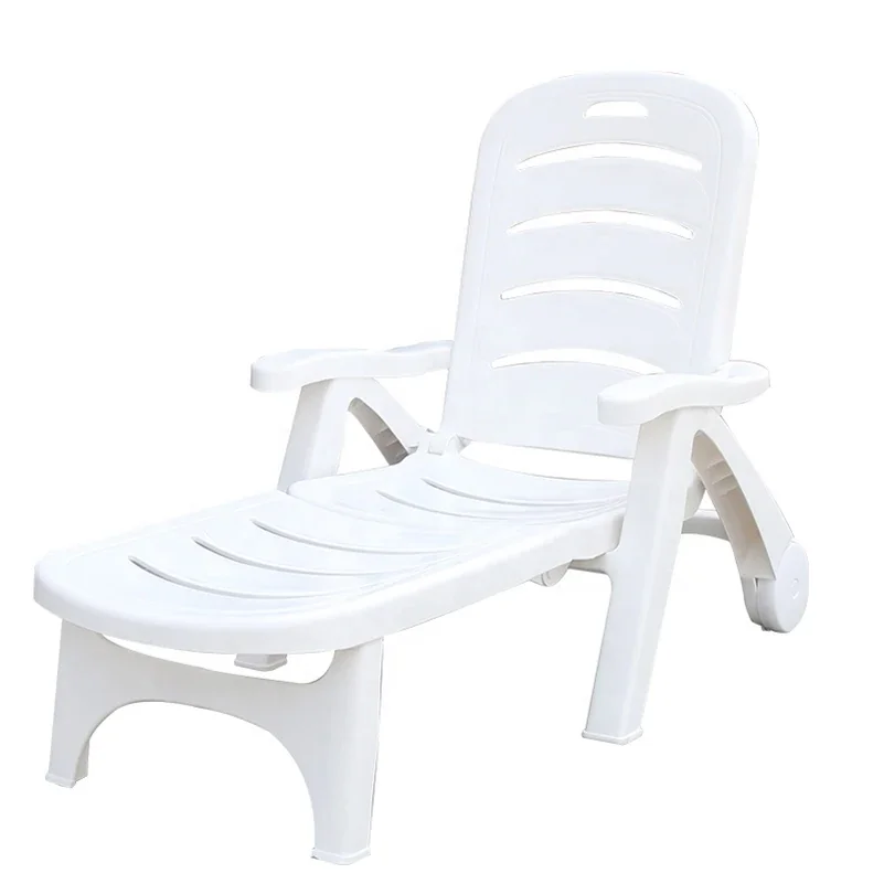 Chaise longue en plastique pour piscine et plage - Mobilier de jardin