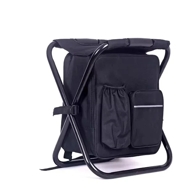 Składane krzesło z wkładem chłodzącym i przenośnym stołkiem plecakowym z możliwością personalizacji – do użytku na zewnątrz, idealne na ryby