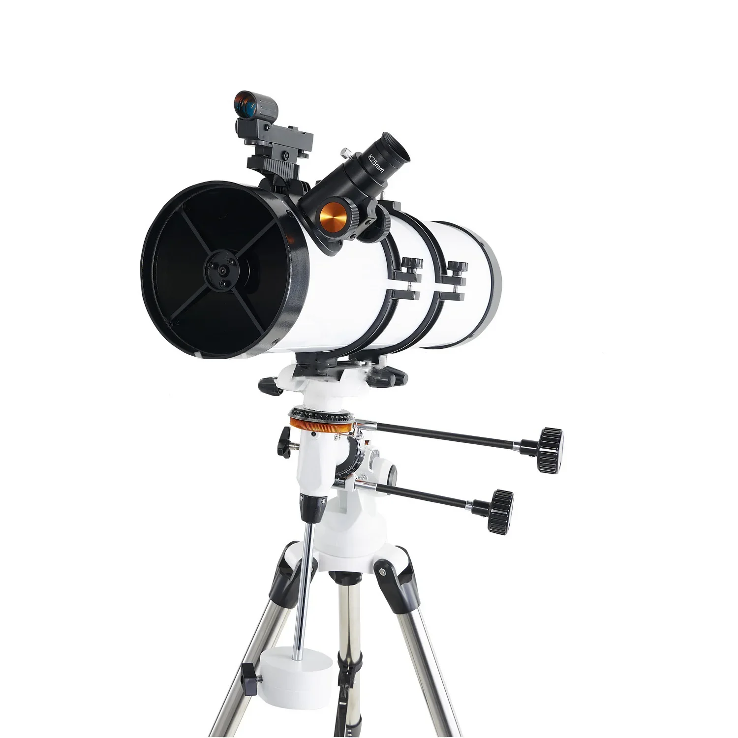 Professionelles astronomisches Refraktor-Teleskop (130 mm) – 650 mm Brennweite, Reflexöffnung, Sternsucher, inklusive Stativ und Spektiv