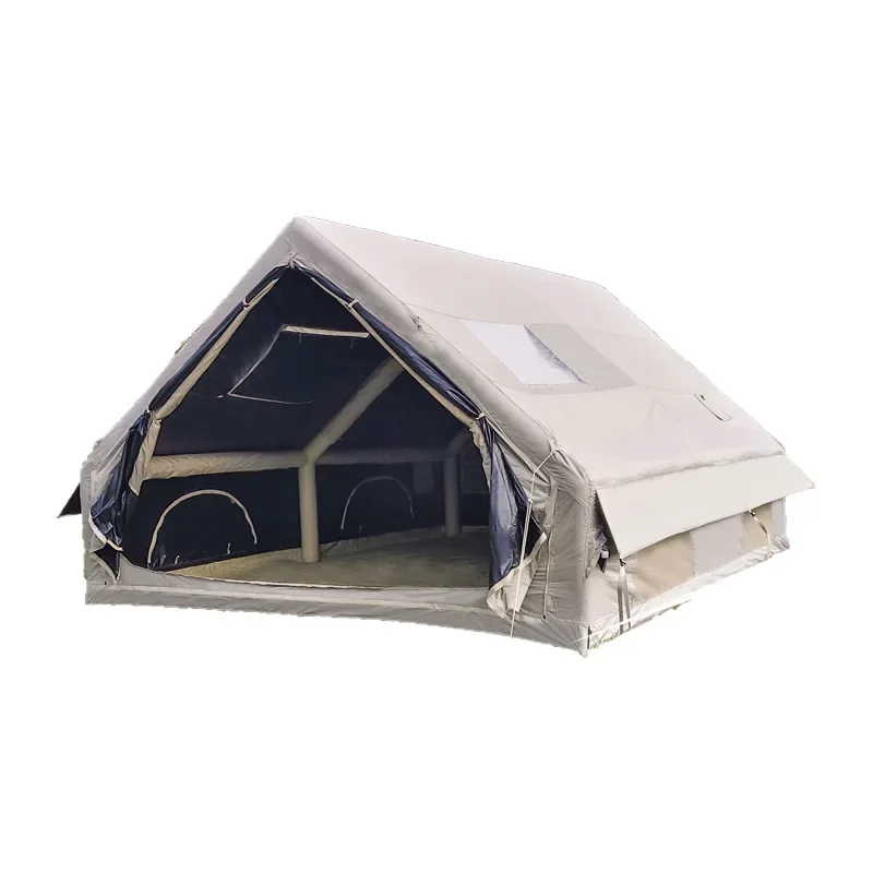 Tente de camping gonflable portable quatre saisons - PVC Oxford, coupe-vent, imperméable et résistante à l'humidité