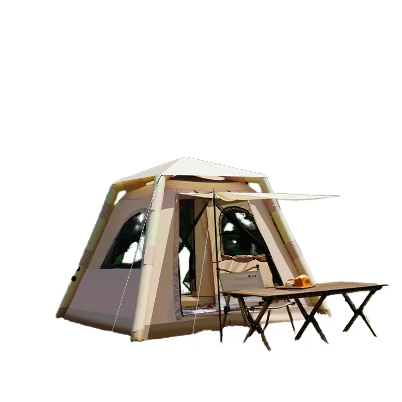Tente gonflable portable haut de gamme pour l'extérieur - Tissu Oxford épais, système de renforts droits, idéale pour le camping et les pique-niques en famille