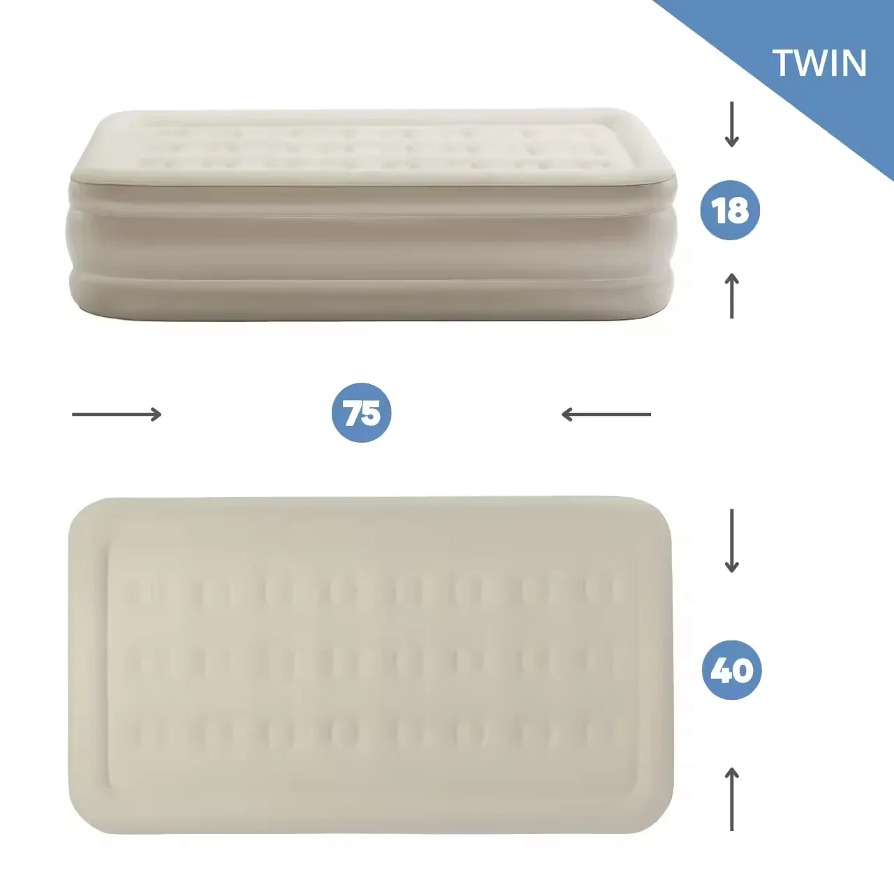 Tragbares aufblasbares Campingbett – Hochelastische, faltbare Luftmatratze in King-Size