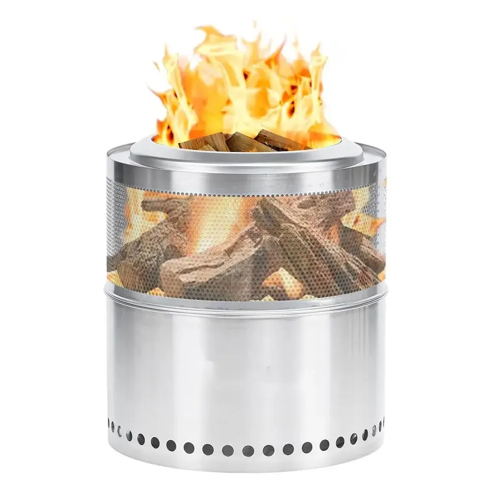 Składany piec węglowy ze stali nierdzewnej z paleniskiem bezdymnym do ogrzewania na zewnątrz i ogrodowych przygód