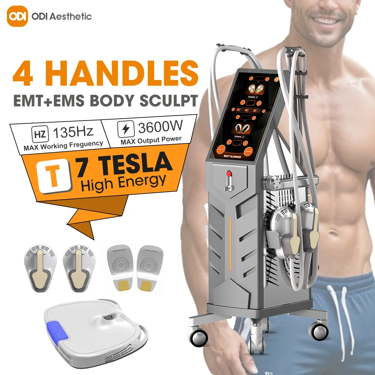 EMS-vartalonmuokkauslaite, jossa on 2 tai 4 kahvaa - EMS Sculpt Professional -laite