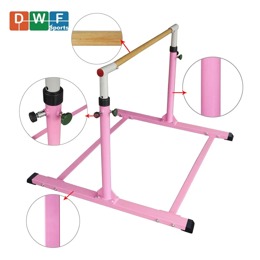 Säädettävä voimistelutanko - Vaakasuora kip-tanko (35" - 57") lapsille