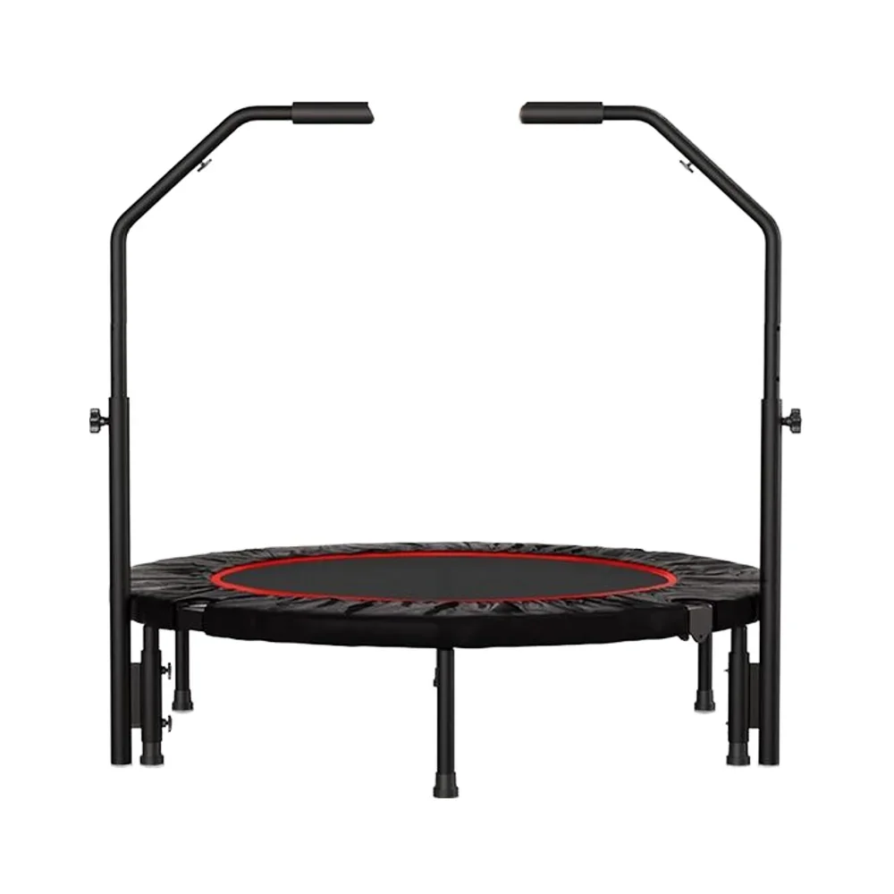 Mini trampolín plegable de 40 pulgadas para interiores, 204 kg, con asa de espuma ajustable, para entrenamiento cardiovascular en interiores y...