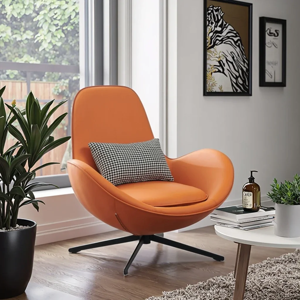 Sillón moderno giratorio de 360 ​​grados para sala de estar - Sillón cómodo y de ocio