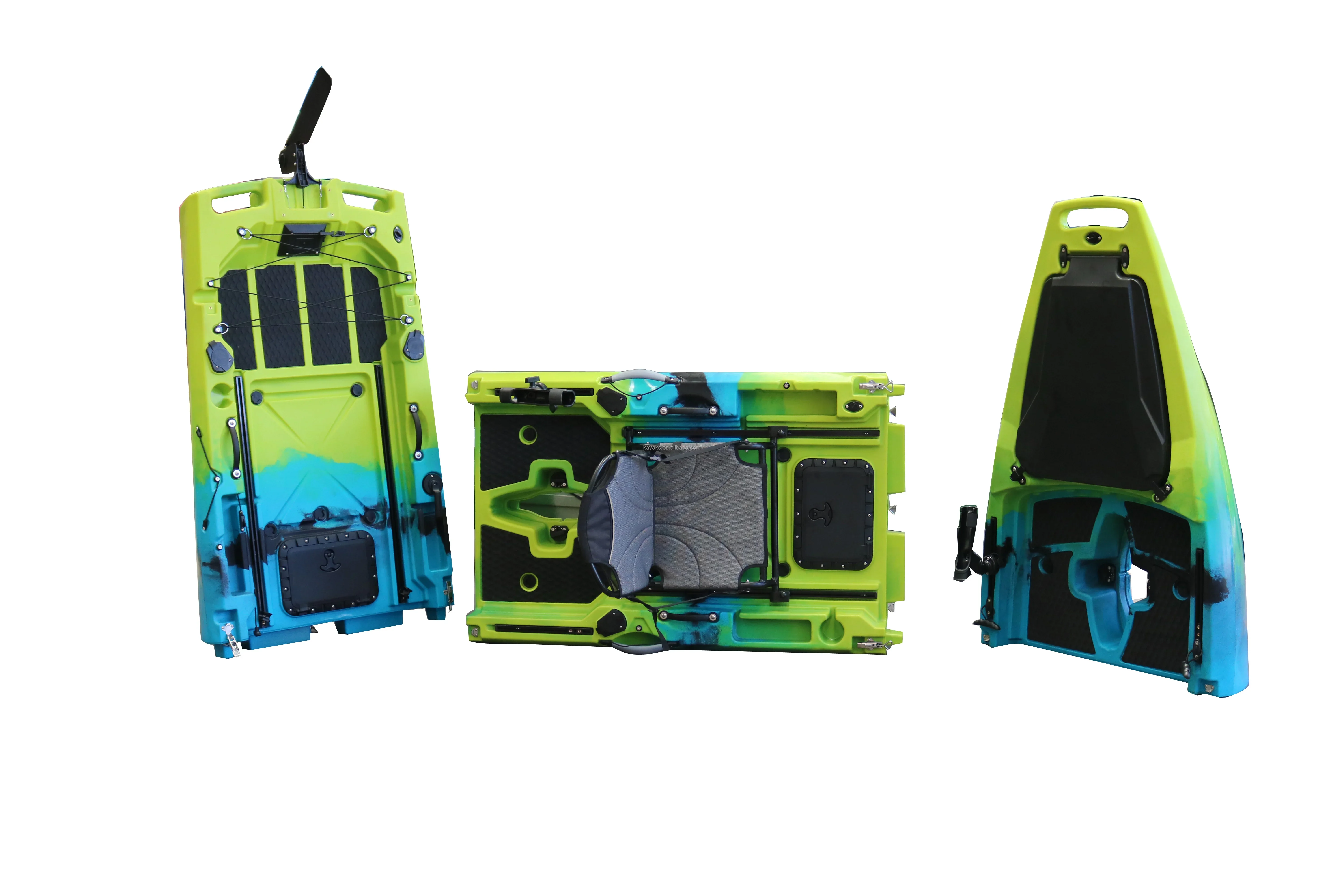 Kayak de pêche modulaire Viking Arrival 14 pi - Kayak à pédales, 3 sections détachables, plastique PEHD