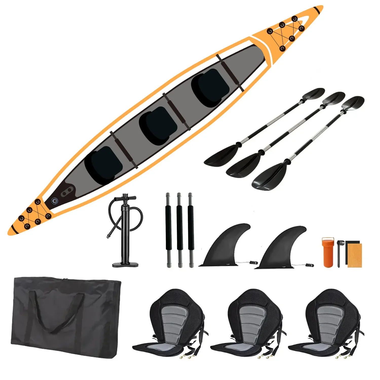 Kayak-canoë gonflable pliable ULTTY - Bateau de sport et de pêche de bonne qualité