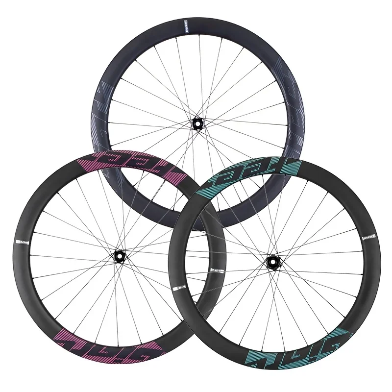 Juego de ruedas para bicicleta de carretera 700C - Fibra de carbono T800, llanta de 50 mm para freno de disco - Fabricado en Taiwán