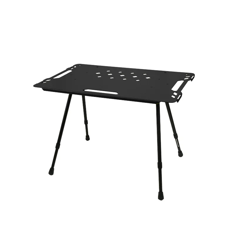 Mesa táctica plegable de aleación de aluminio - Muebles de comedor para camping y pícnic - Patas antideslizantes